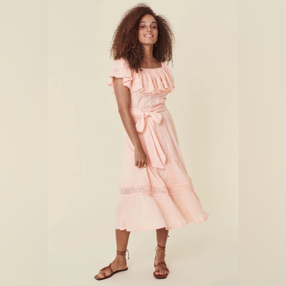 Free People X SPELL Cassie Lace gown in Petal Size XL - Picture 6 of 15